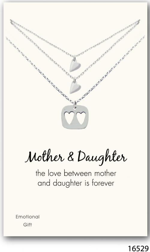 Mother and daughter silver pendant